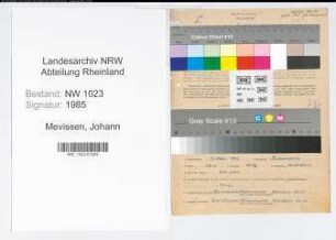 Entnazifizierung Johann Mevissen , geb. 17.03.1892 (Verw.Inspektor)