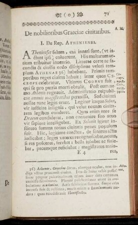 De nobilioribus Graeciae ciuitatibus.