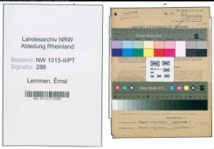 Entnazifizierung Êrnst Lemmen , geb. 08.11.1901 (Postassistent)