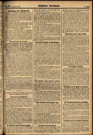 Zweite Ausgabe vom Mittwoch, den 08. September 1937.