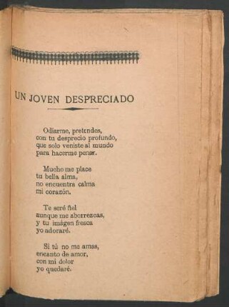 Un jóven despreciado