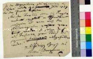 Handschriftliche Notiz von Hermann von Boyen zur Heeresreform mit Zitat zu Krümper bzw. Krümpersystem