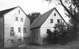 Göda-Spittwitz. Rätzemühle, rechts vermutlich ältestes Mühlengebäude