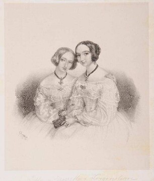 Bildnis von Laura Ernestine Adelheid von Löwenstern (1821-1851) mit Schwester Adelaide Conradine Marie (1823-1849)