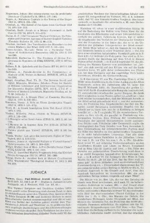 421-423 [Rezension] Vermès, Géza, Post-biblical Jewish studies