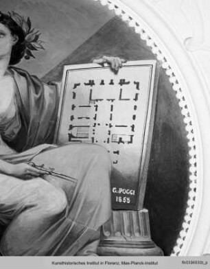 Deckendekorationen mit Minerva und Personifikationen der Künste : Personifikation der Architektur
