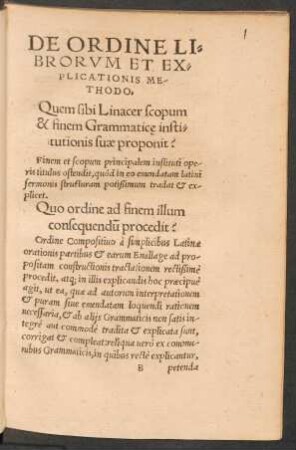 De Ordine Librorum Et Explicationis Methodo.