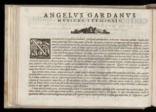 Vorwort an die MUSICES STUDIOSIS von Angelo Gardano