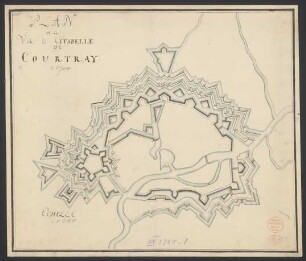 Plan de la ville et Citadelle de Courtray