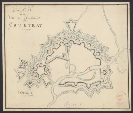 Plan de la ville et Citadelle de Courtray
