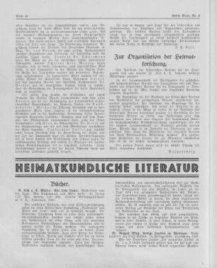 Heimatkundliche Literatur.