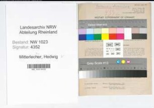 Entnazifizierung Hedwig Mitterlechner , geb. 02.10.1891 (Lehrerin)