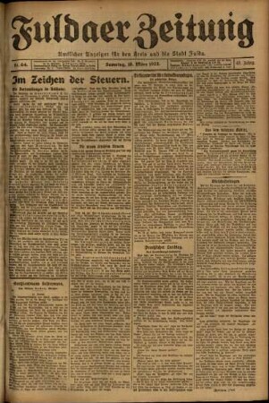 Ausgabe vom Samstag, den 18. März 1922.
