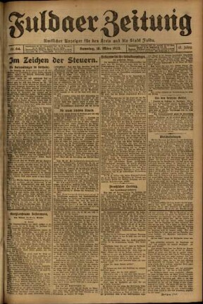 Ausgabe vom Samstag, den 18. März 1922.