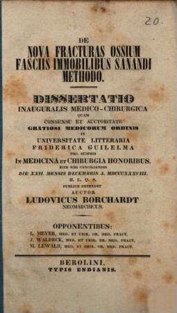 De nova fracturas ossium fasciis immobilibus sanandi methodo : dissertatio inauguralis medico-chirurgica
