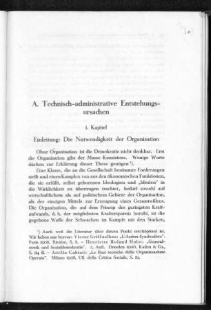 A. Technisch-administrative Entstehungsursachen