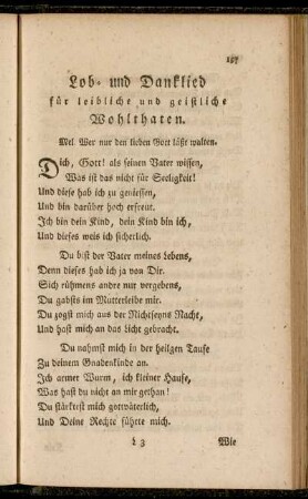 Lob- und Danklied für leibliche und geistliche Wohlthaten. - Abendlied.