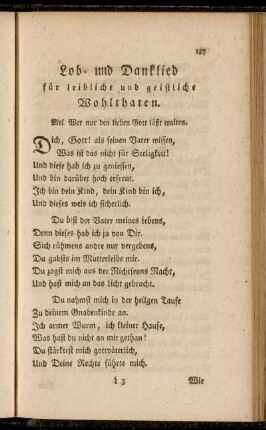 Lob- und Danklied für leibliche und geistliche Wohlthaten. - Abendlied.