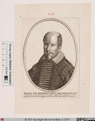 Bildnis Paris (Reichsgraf von Lodron), 1619-53 Fürsterzbischof von Salzburg