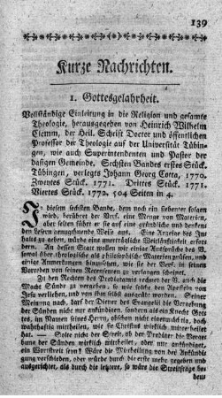 Vollständige Einleitung in die Religion und gesammte Theologie. Bd.6.,St.1-4.