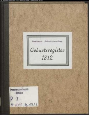 Zivilstandsregister von Bork (G 1812). (Gemeinde: Buer, Stadt Gelsenkirchen-Buer)