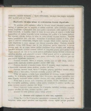 Exploratio chemica urinae et contentorum tractus digestionis.