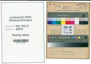 Entnazifizierung Maria Roehrig, geb. 16.11.1903 (Haendlerin)