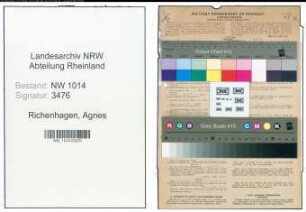 Entnazifizierung Agnes Richenhagen , geb. 25.07.1912 (Hausgehilfin)