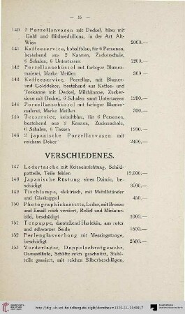 Verschiedenes (Nr. 147-156)