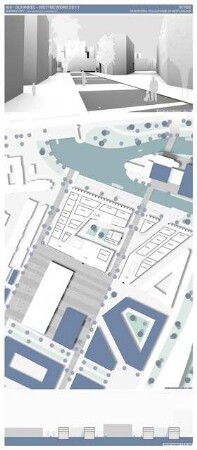 Science City - Die unbedingte Universität Schinkelwettbewerb 2011: Perspektivische Ansicht, schematischer Grundriss, Schnitt 1:500
