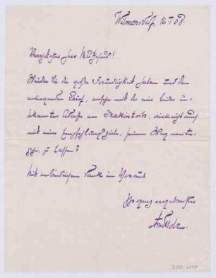 Schreiben an Hermann Muthesius (Brief)