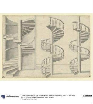 Drei Wendeltreppen, Perspektivzeichnung