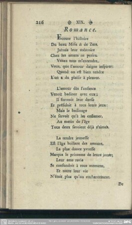 XIX. Romance