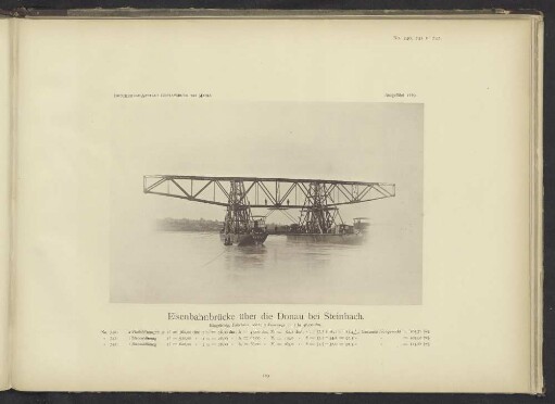 Eisenbahnbrücke über die Donau bei Steinbach.