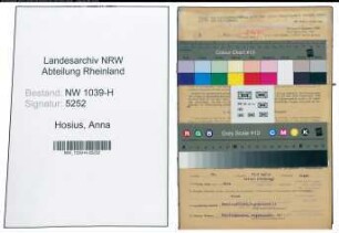 Entnazifizierung Anna Hosius , geb. 31.12.1891 (Fuersorgerin)