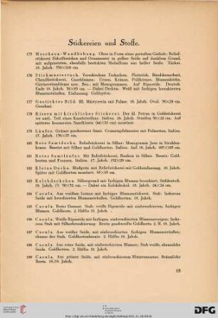 Stickereien und Stoffe (Nr. 175-192)