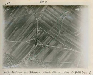 Foto der fertiggestellten Eisenbahnklauen nördlich von Mourmelon-le-Petit (Luftbild)