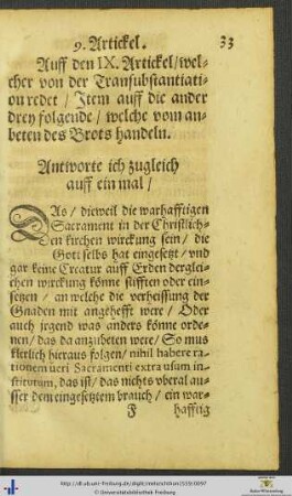 Auff den IX-XII. Artickel