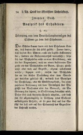 Zweytes Buch Analytik des Erhabenen.