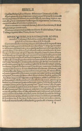 Henricus Bebelius ... de modo bene dicendi & scribendi.