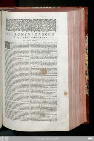 Hieronymi Zanchii In Hoseam Prophetam