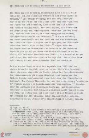 Die Gründung des Sozialen Volksbundes in der Pfalz
