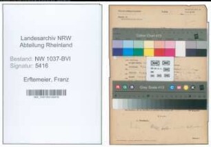 Entnazifizierung Franz Erftemeier , geb. 06.04.1900 (Knappschaftsinspektor)