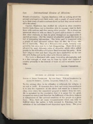 Studies in Jewish nationalism