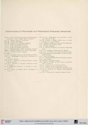 Abbreviations of Periodicals and Publications Frequently Mentioned