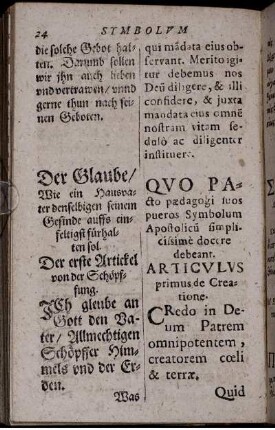 Der Glaube/ wie ein Hausvater denselbigen seinem Gesinde auffs einfeltigst fürhalten sol