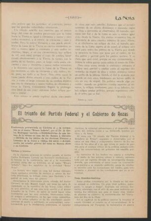 El triunfo del Partido Federal y el gobierno de Rozas