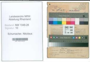 Entnazifizierung Nikolaus Schumacher , geb. 21.06.1906 (Postbeamter)