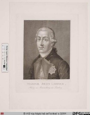 Bildnis (Maximilian Julius) Leopold, Prinz von Braunschweig-Lüneburg