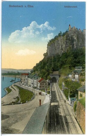 Bodenbach a. Elbe. Schäferwand und Eisenbahntunnel